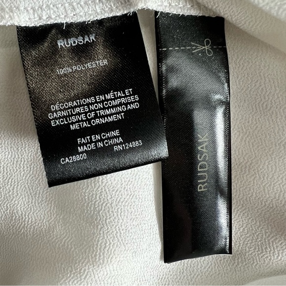 NEW Rudsak White Midwest Blouse Shirt with Suede Tassels Women’s Size Small - Picture 10 of 11